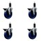 Service Caster 5'' Solid Poly Swivel 1-1/4'' Expanding Stem Caster Set with Brake, 4PK SCC-EX20S514-SPUS-PLB-114-4 - alternate 1